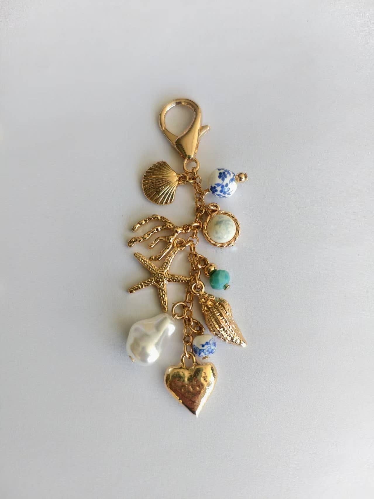 Porcelain Bead / Sea Life Bag Charm