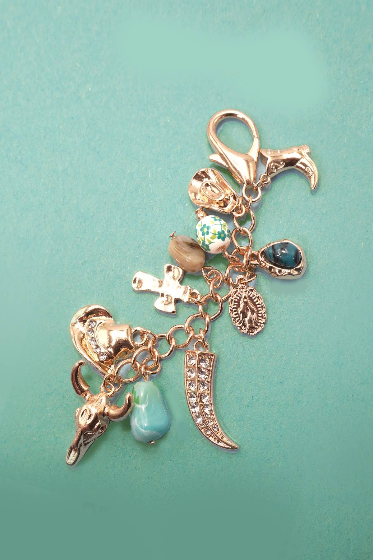 Porcelain Bead / Western Bag Charm