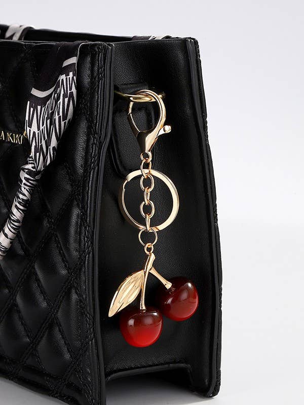 Shiny Cherry Drop Keychain
