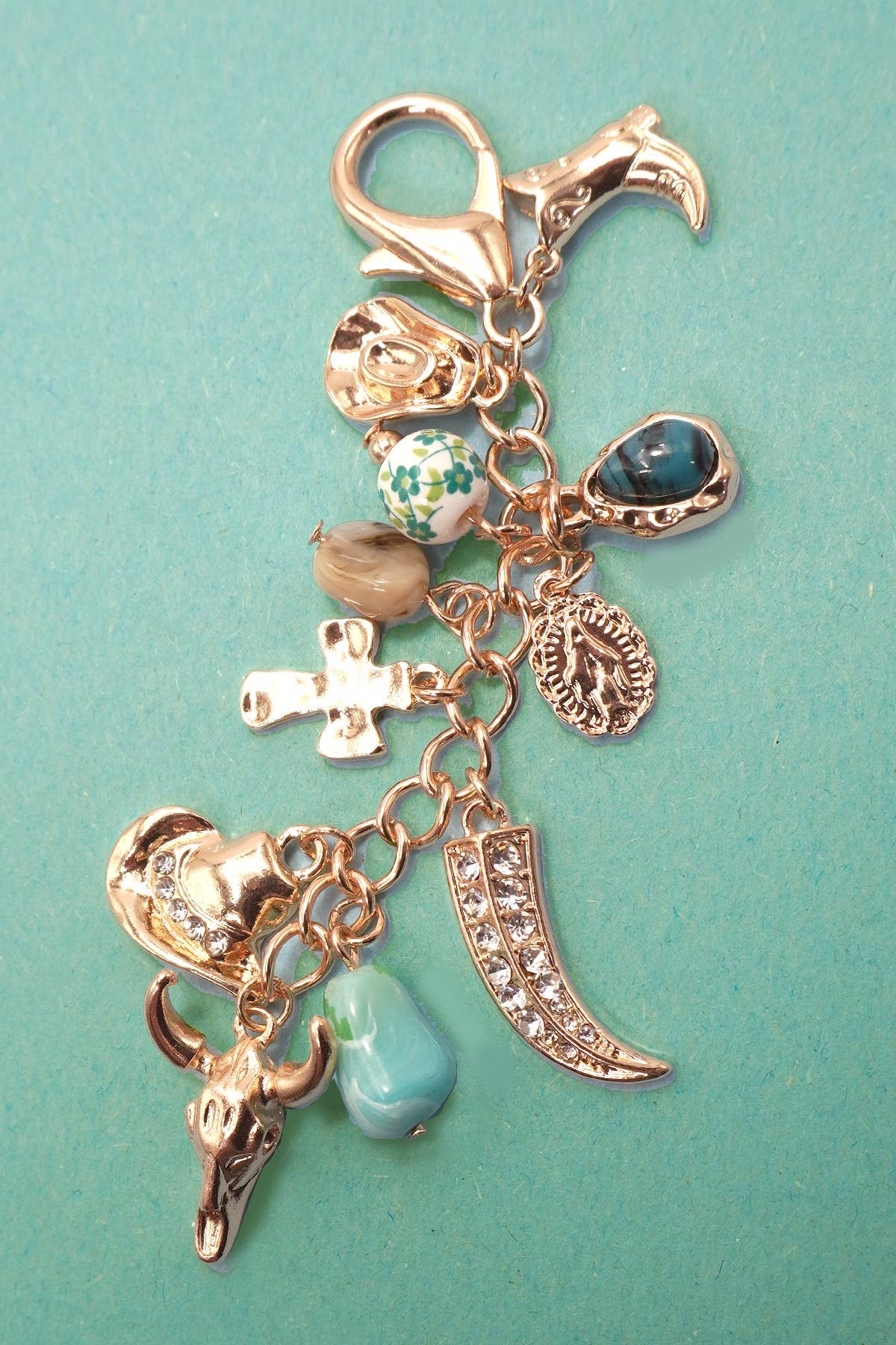 Porcelain Bead / Western Bag Charm