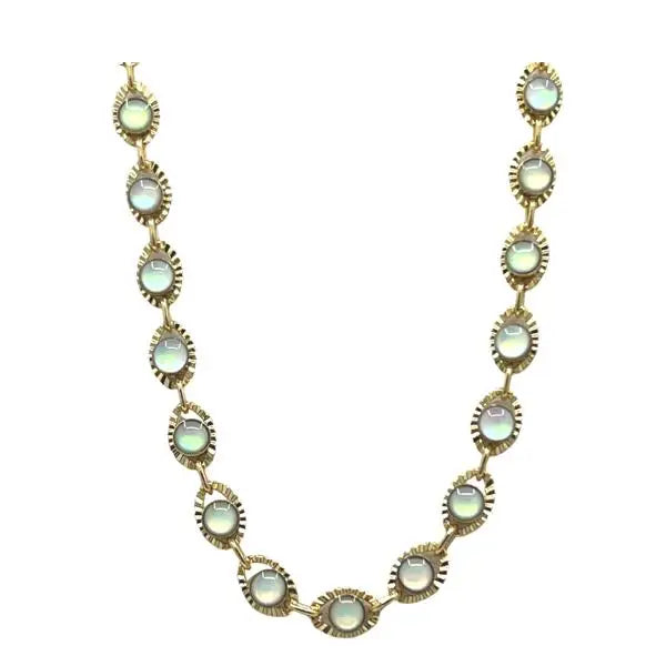 Bezel Set Opalite Necklace