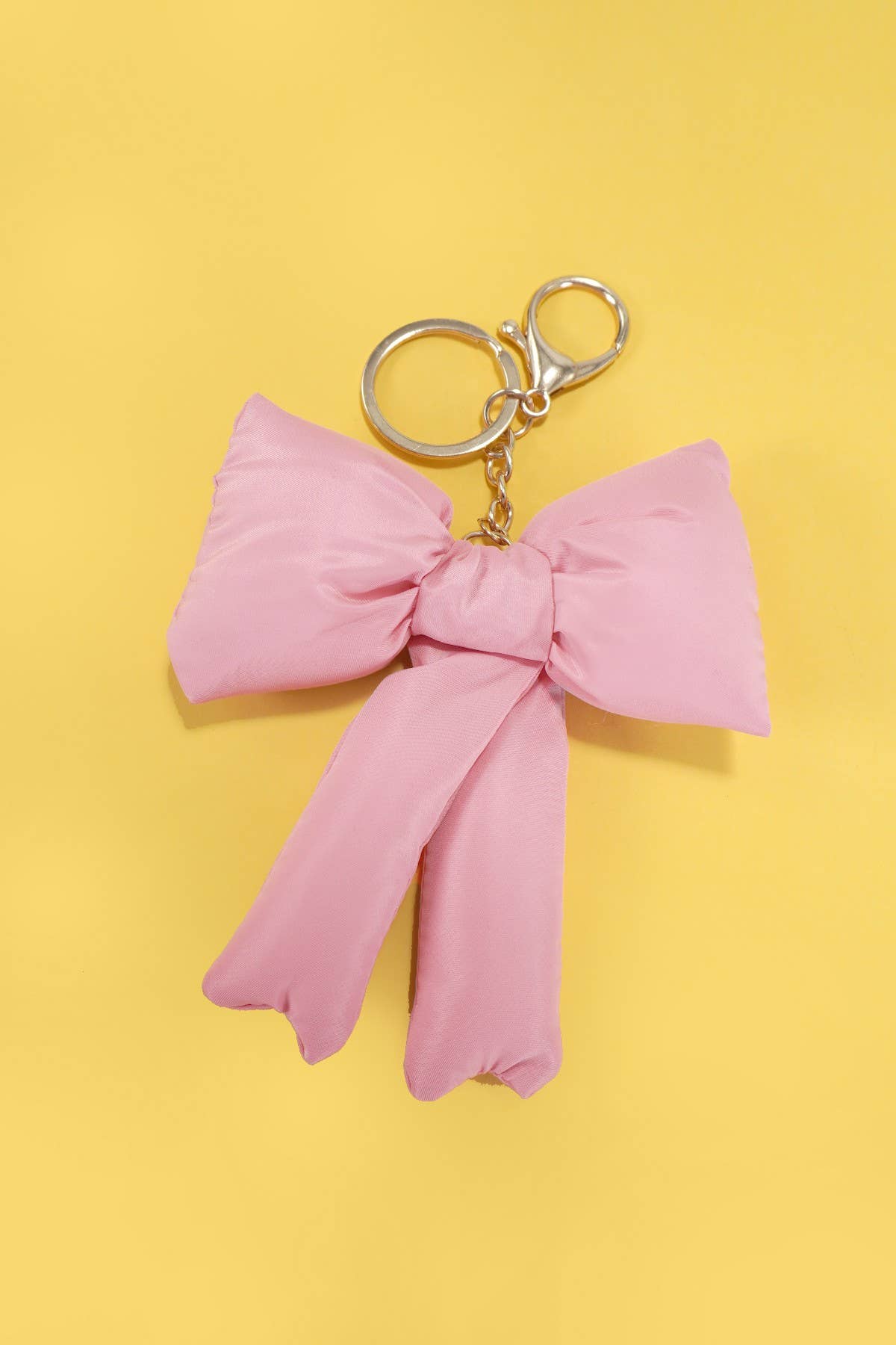 Puffy Solid Bow Keychain