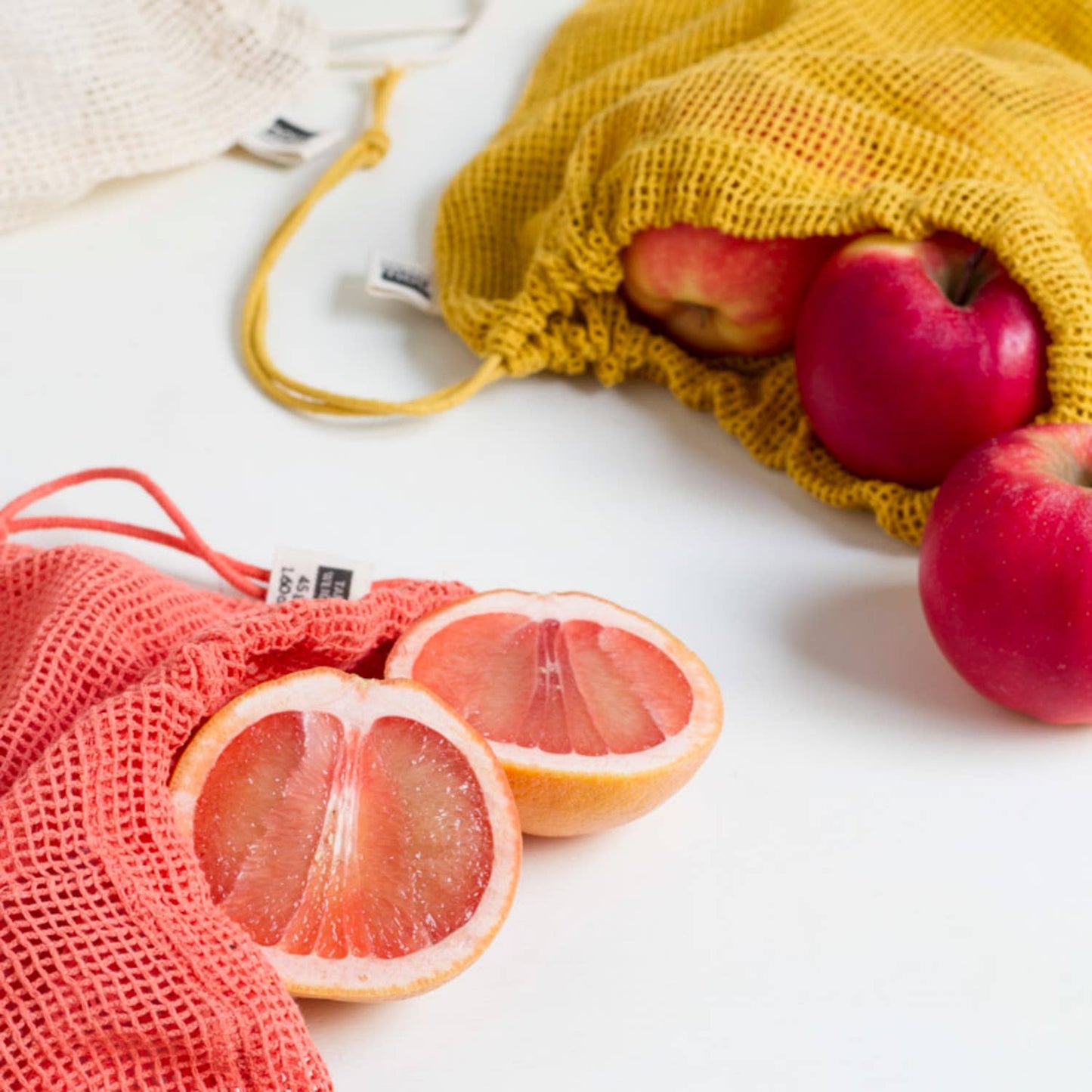 Le Marche Coral Cotton Mesh Produce Bags Set