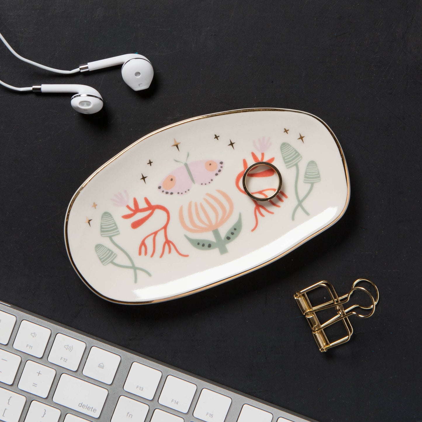 Far And Away Ceramic Trinket Tray