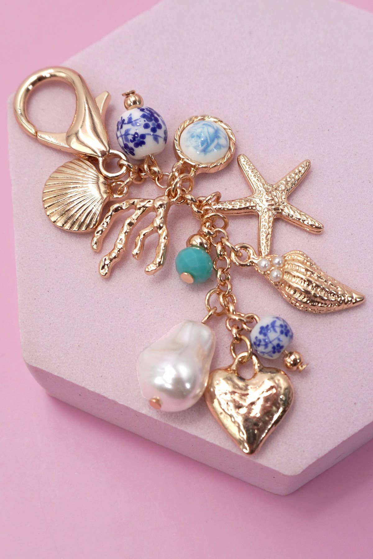 Porcelain Bead / Sea Life Bag Charm