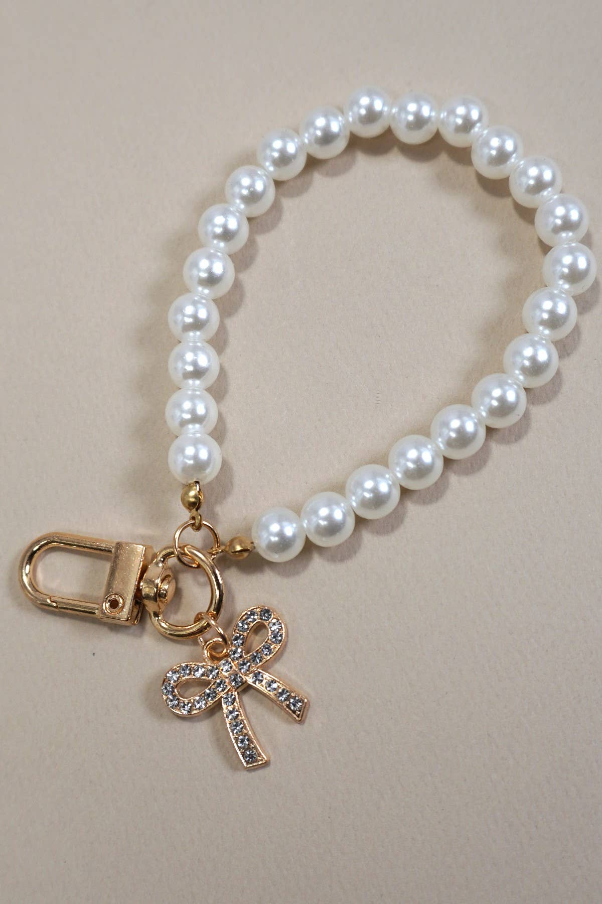 Pearl & Bow Bag Charm
