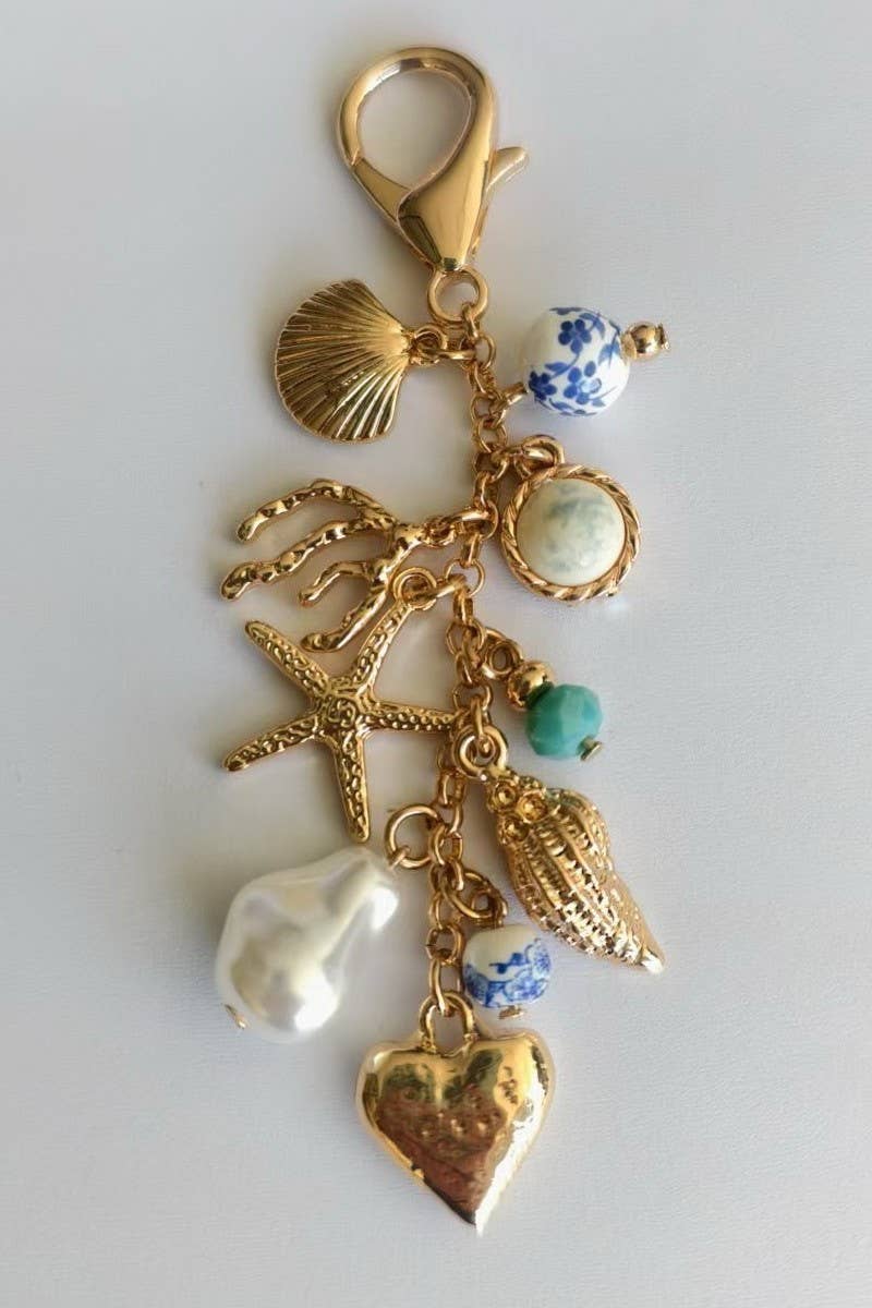 Porcelain Bead / Sea Life Bag Charm