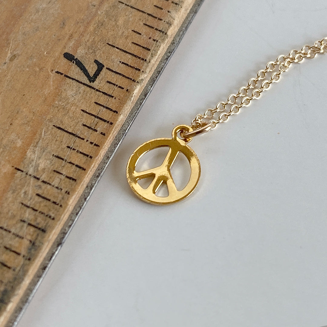Tiny Peace Sign Necklace