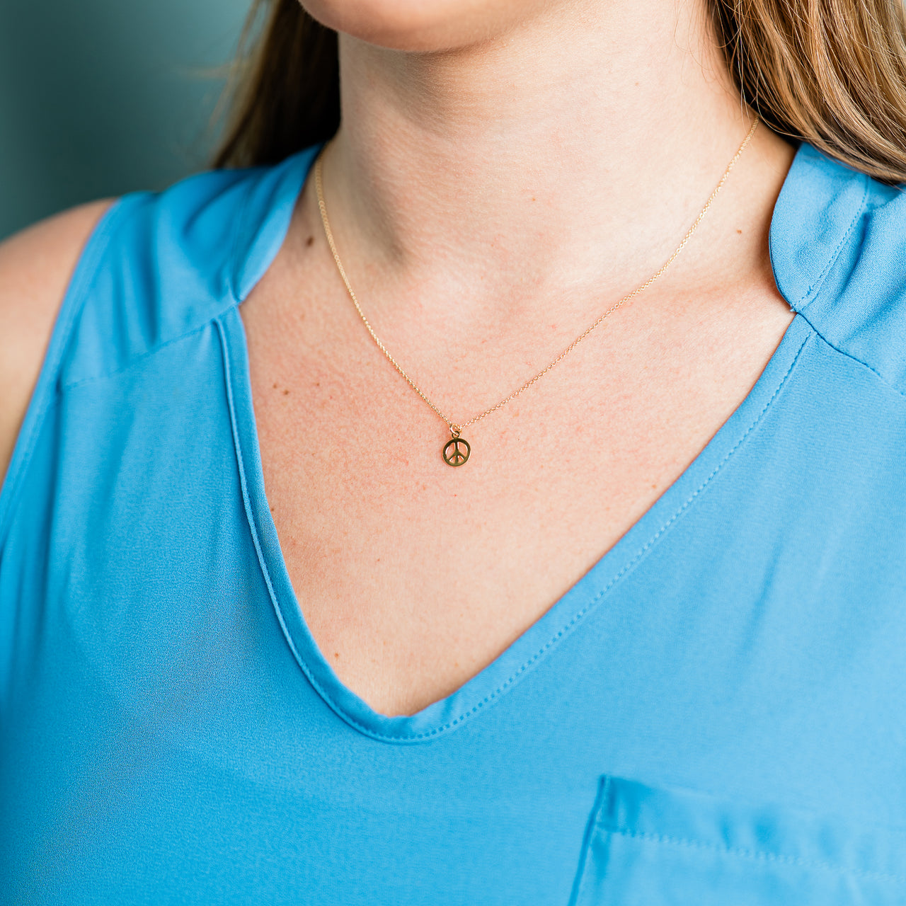 Tiny Peace Sign Necklace