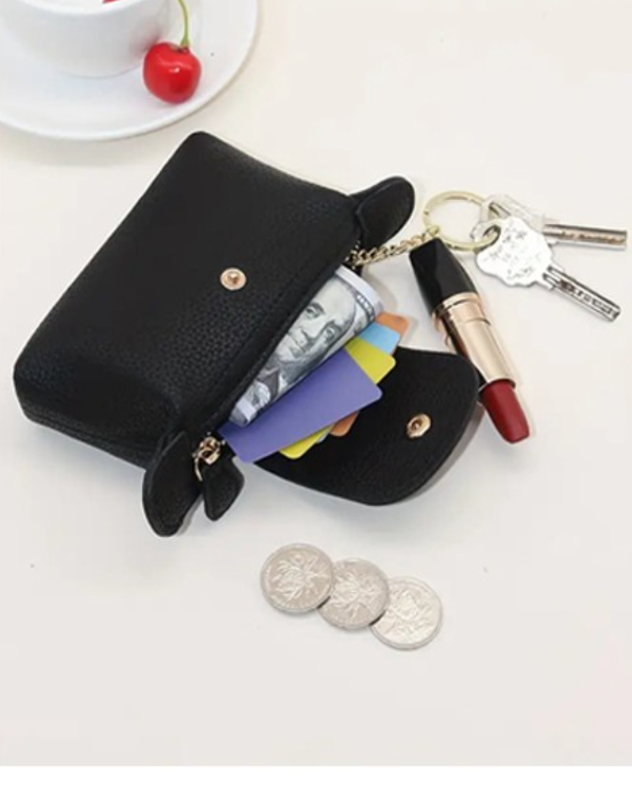 Vegan Leather Mini Pouch Keychain