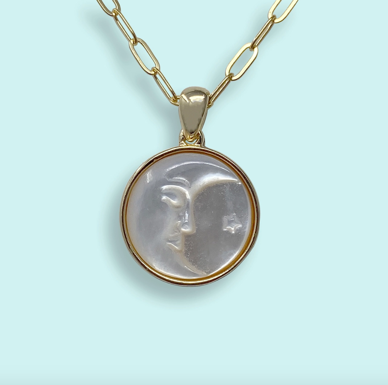 Pearl Man in the Moon Necklace