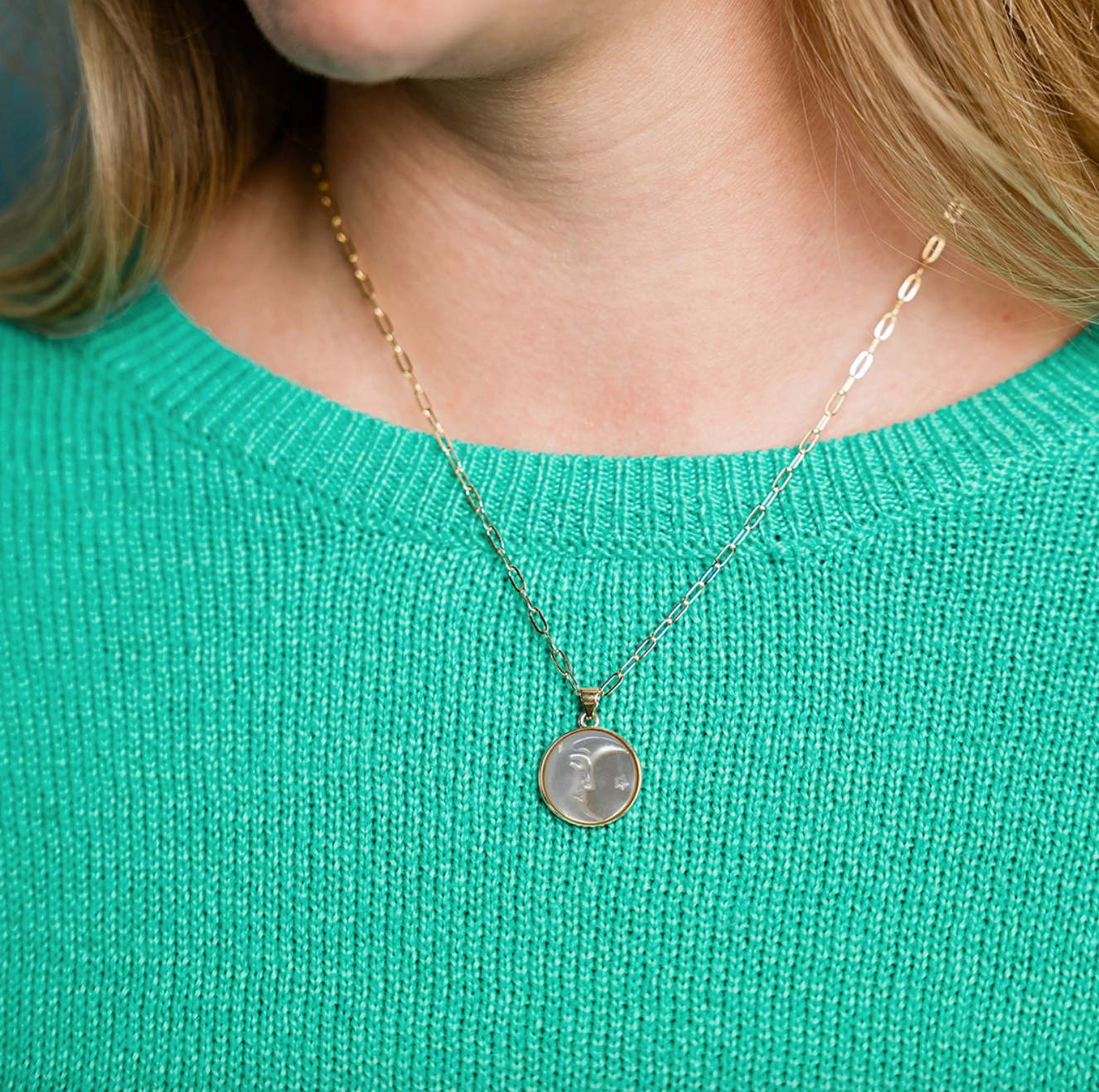 Pearl Man in the Moon Necklace