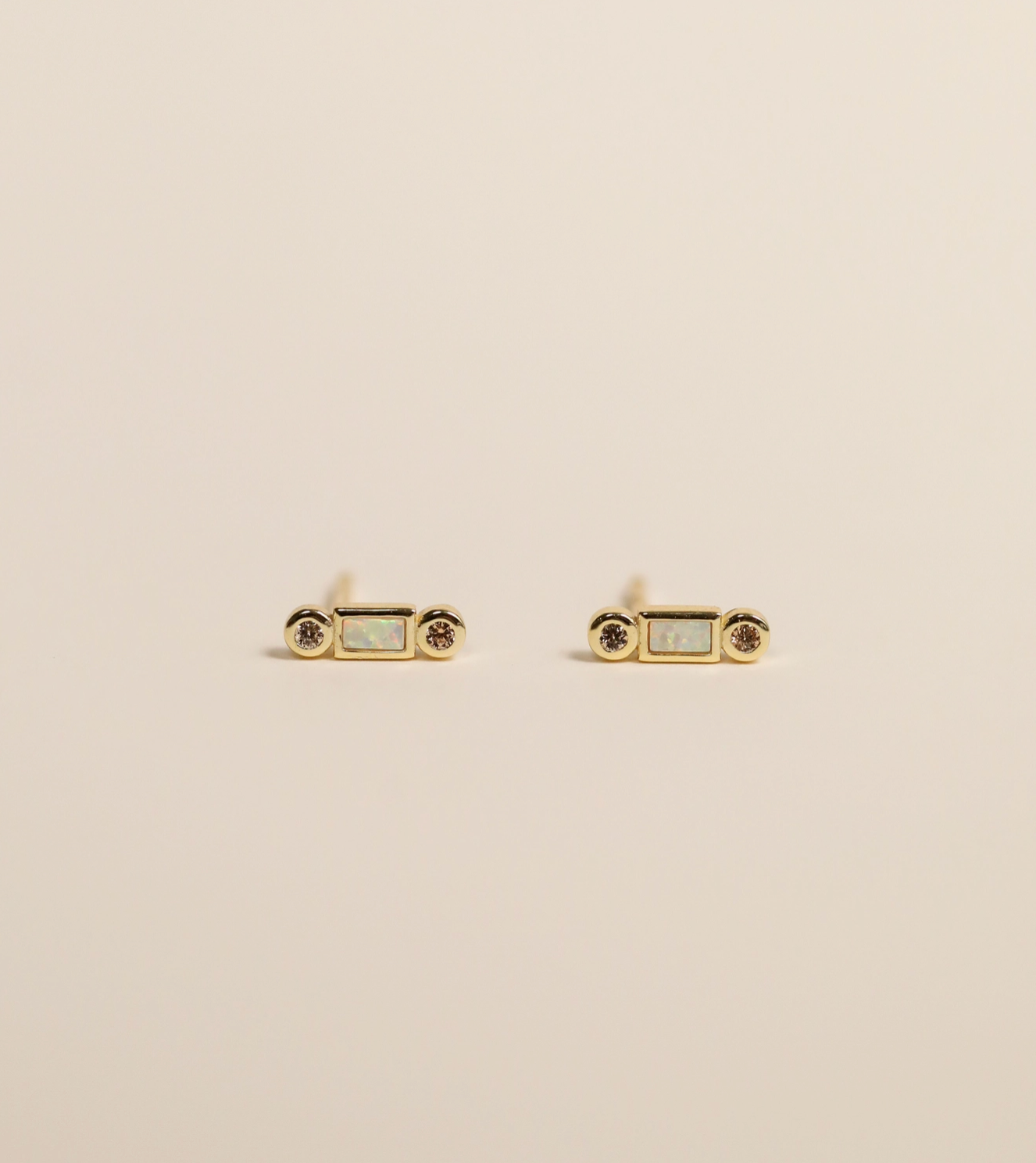 Bar Opal Stud Earrings