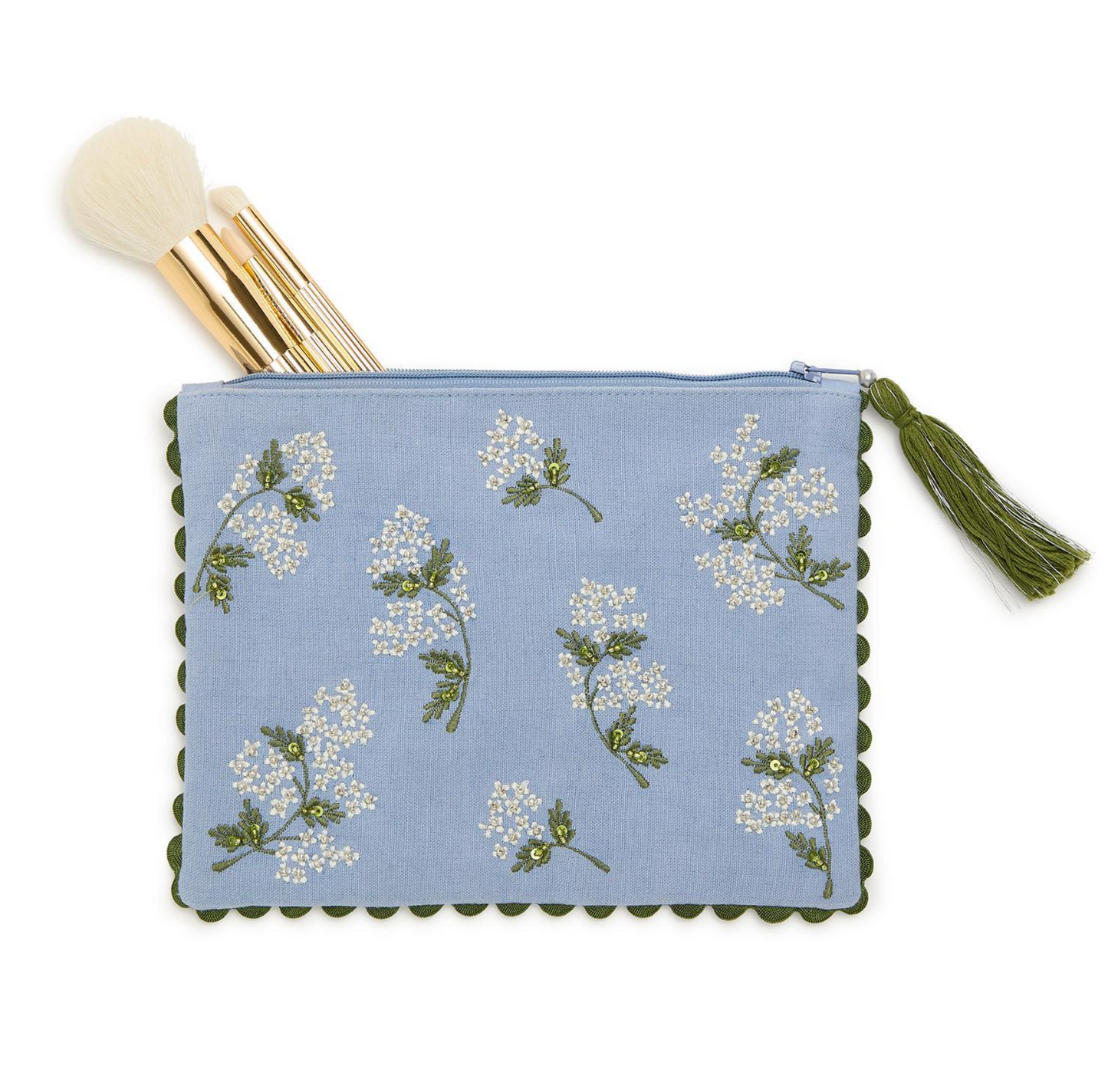 Hydrangea Embroidered Pouch