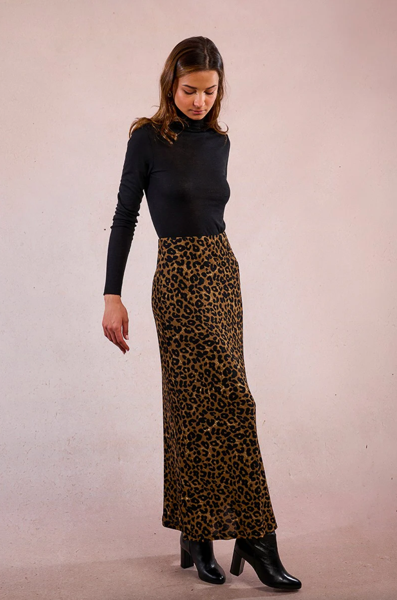 Francine Leopard Knitted Skirt