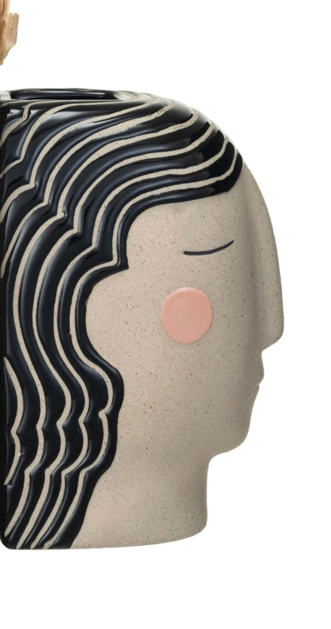 Painted Head Vase/Bookend
