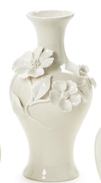 Porcelain Mini Vases with Sculpted Flowers