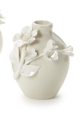 Porcelain Mini Vases with Sculpted Flowers