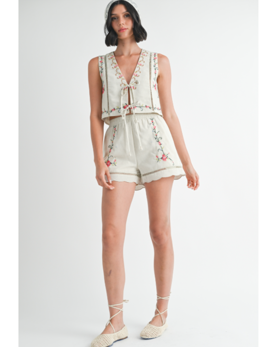 Greta Cross Stitch Shorts