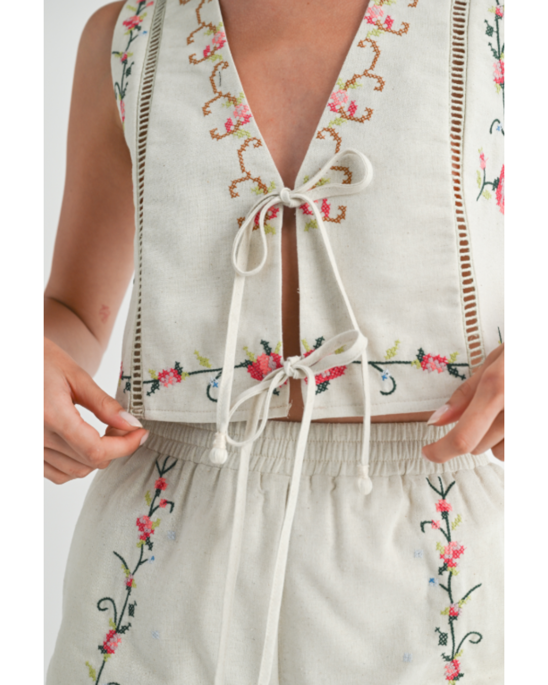 Greta Cross Stitch Vest Top