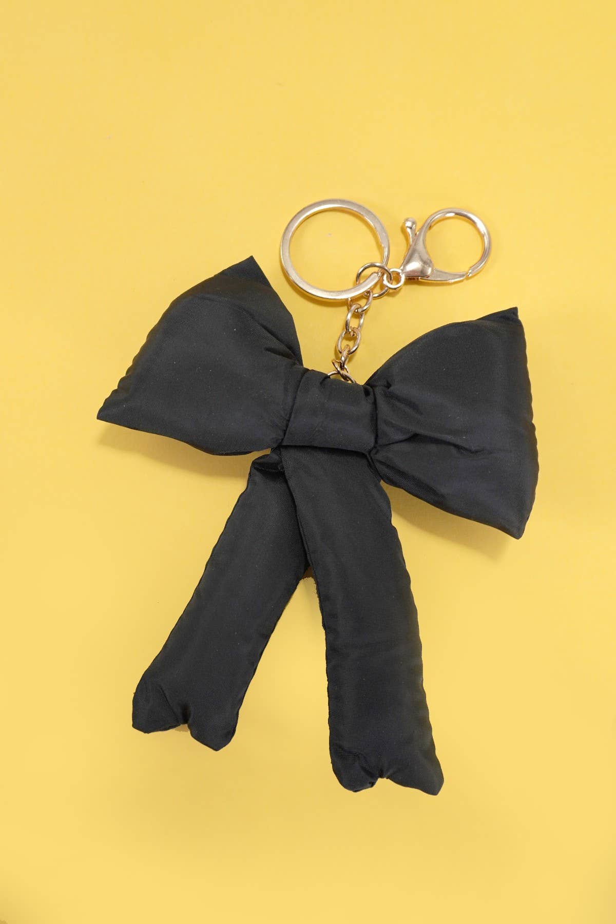 Puffy Solid Bow Keychain