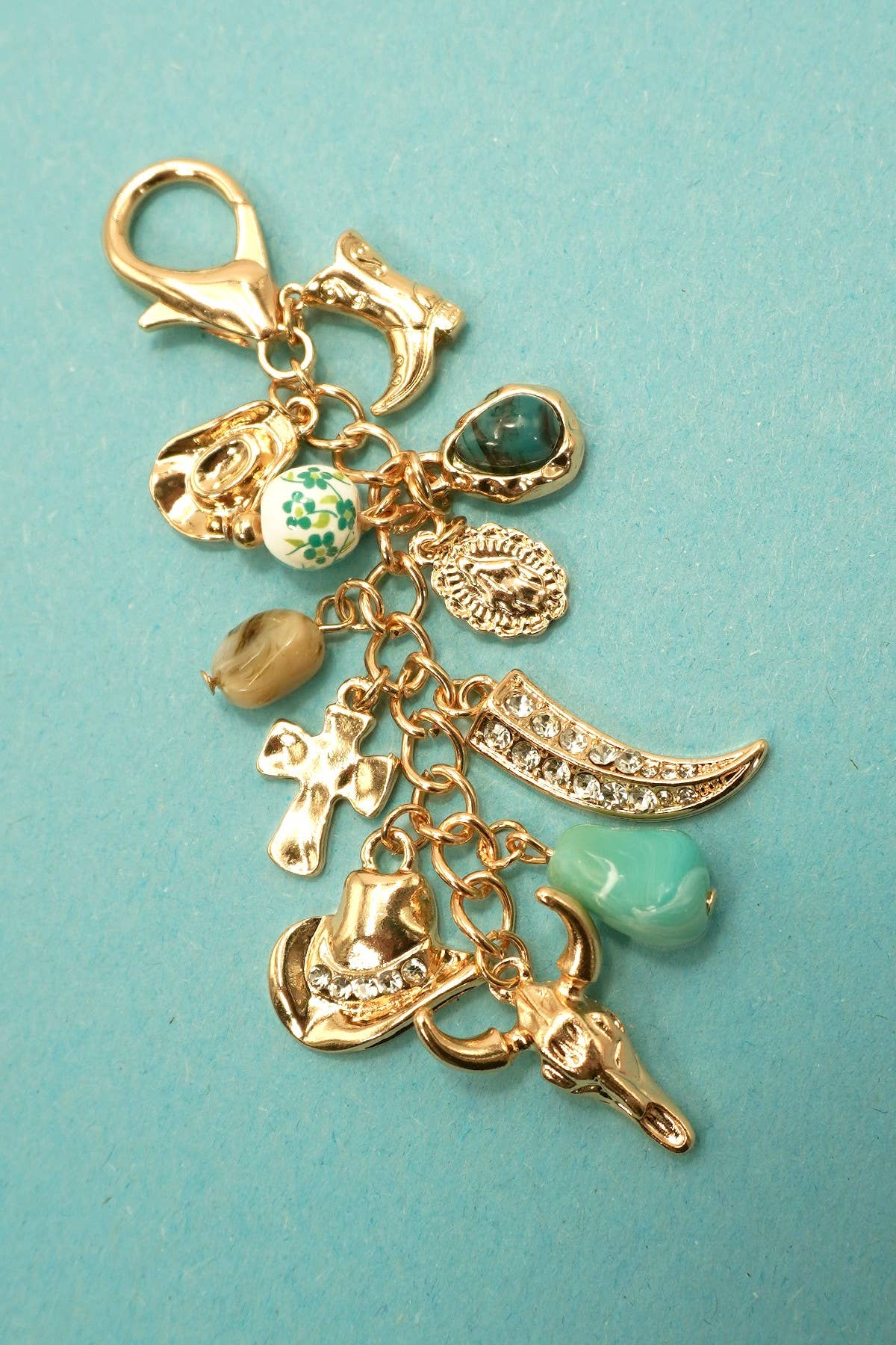 Porcelain Bead / Western Bag Charm
