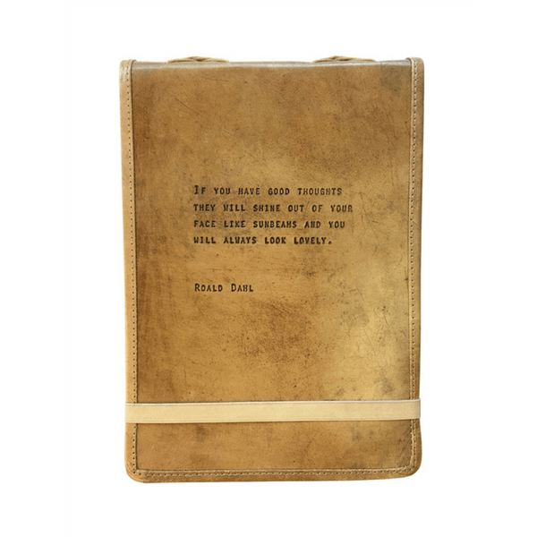 Handmade Leather Quote Journal - Large