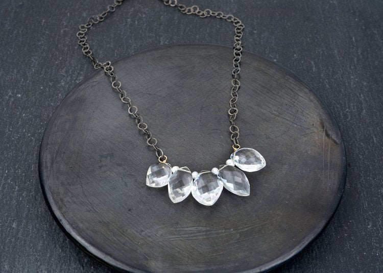 Pearls and Mixed Shape Quartz Necklace