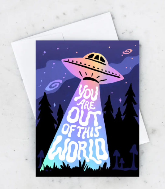 Spaceship Abduction Card