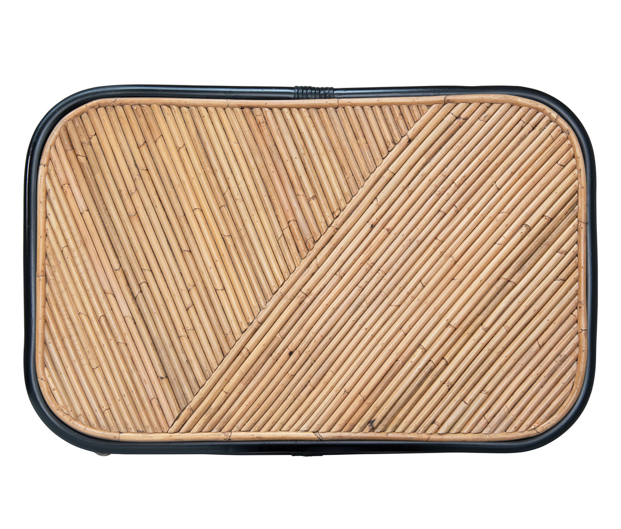 Hand-Woven Rattan Table with Shelf
