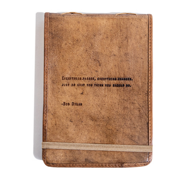 Handmade Leather Quote Journal - Large