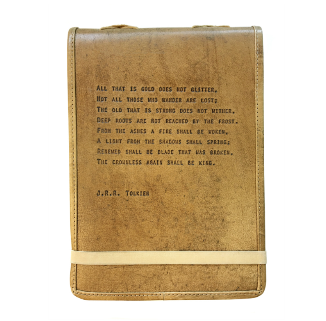 Handmade Leather Quote Journal - Large