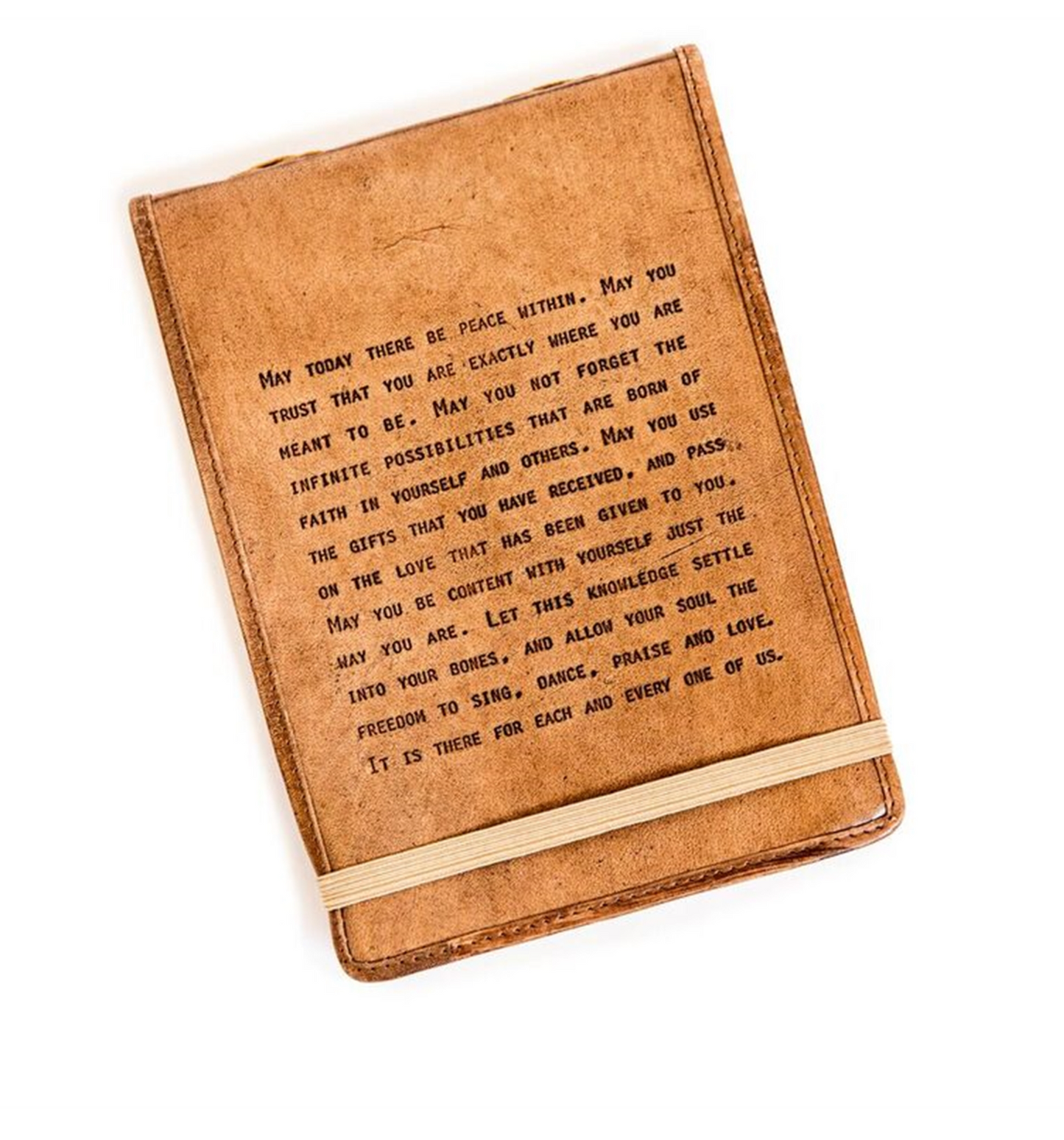 Handmade Leather Quote Journal - Large