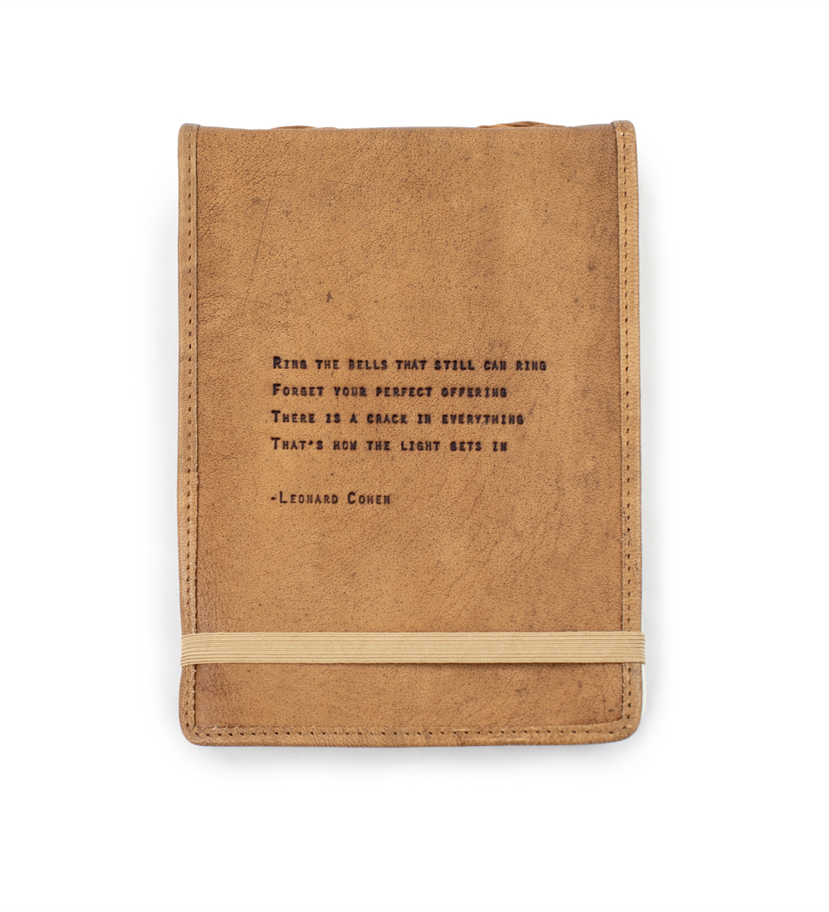 Handmade Leather Quote Journal - Large