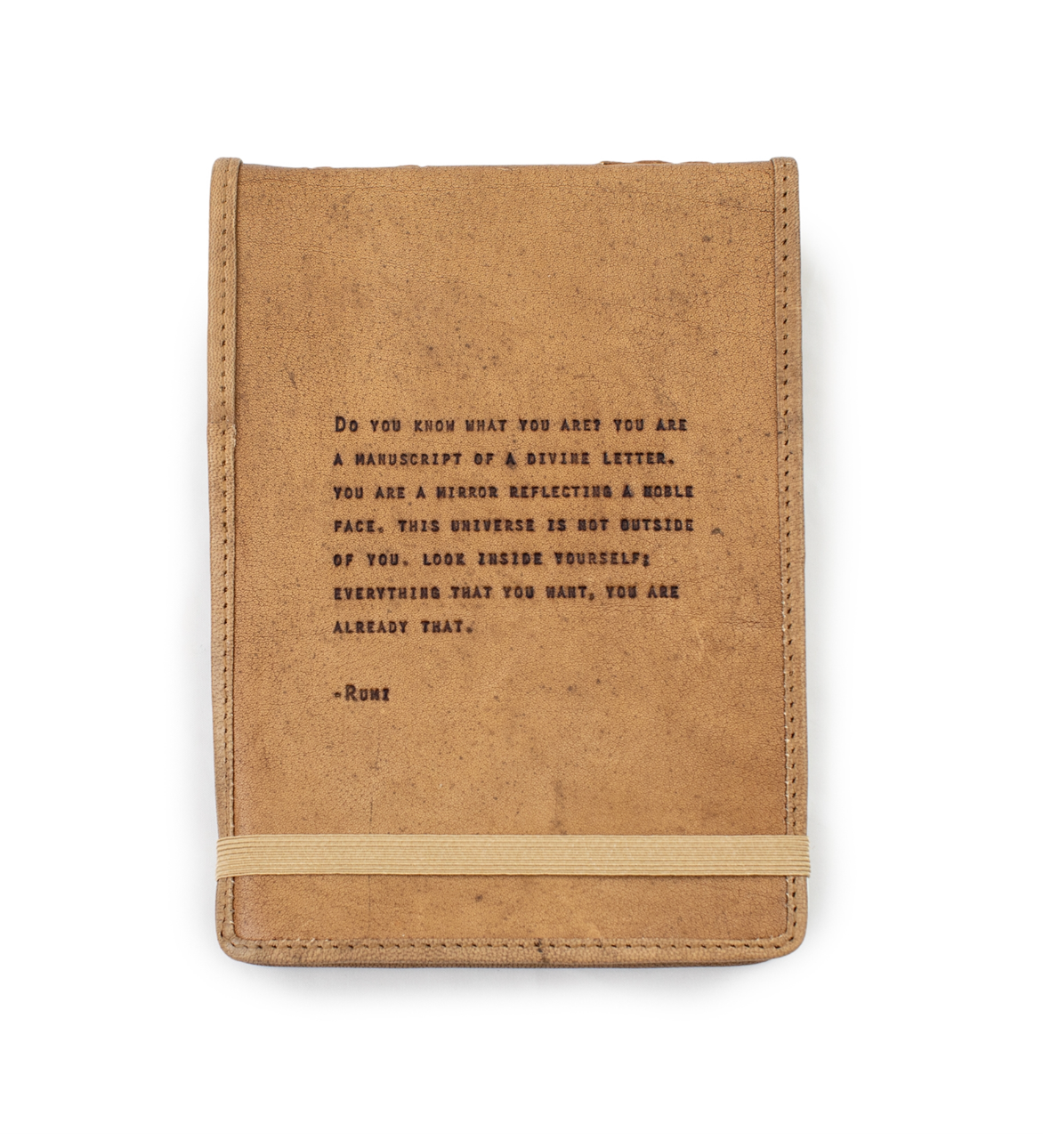 Handmade Leather Quote Journal - Large