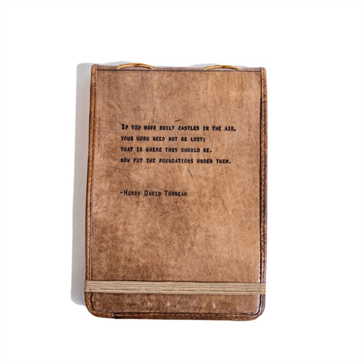 Handmade Leather Quote Journal - Large