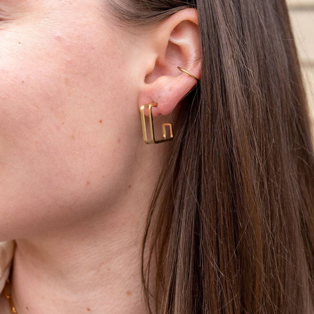 Luxe Kamora Square Hoop Earrings