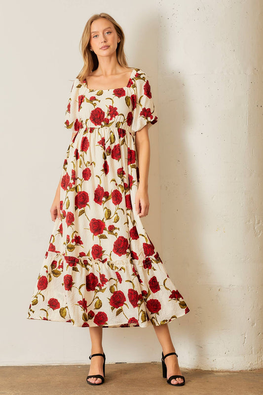 Rose Printed Dress