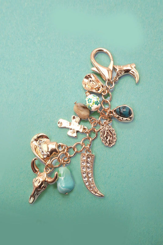 Porcelain Bead / Western Bag Charm