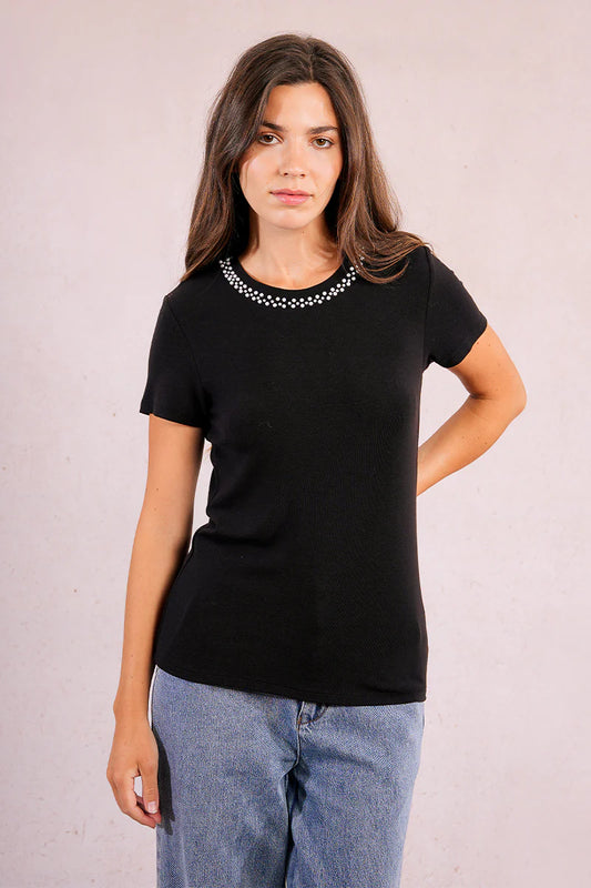 Lottie Pearl-Embroidered Tee