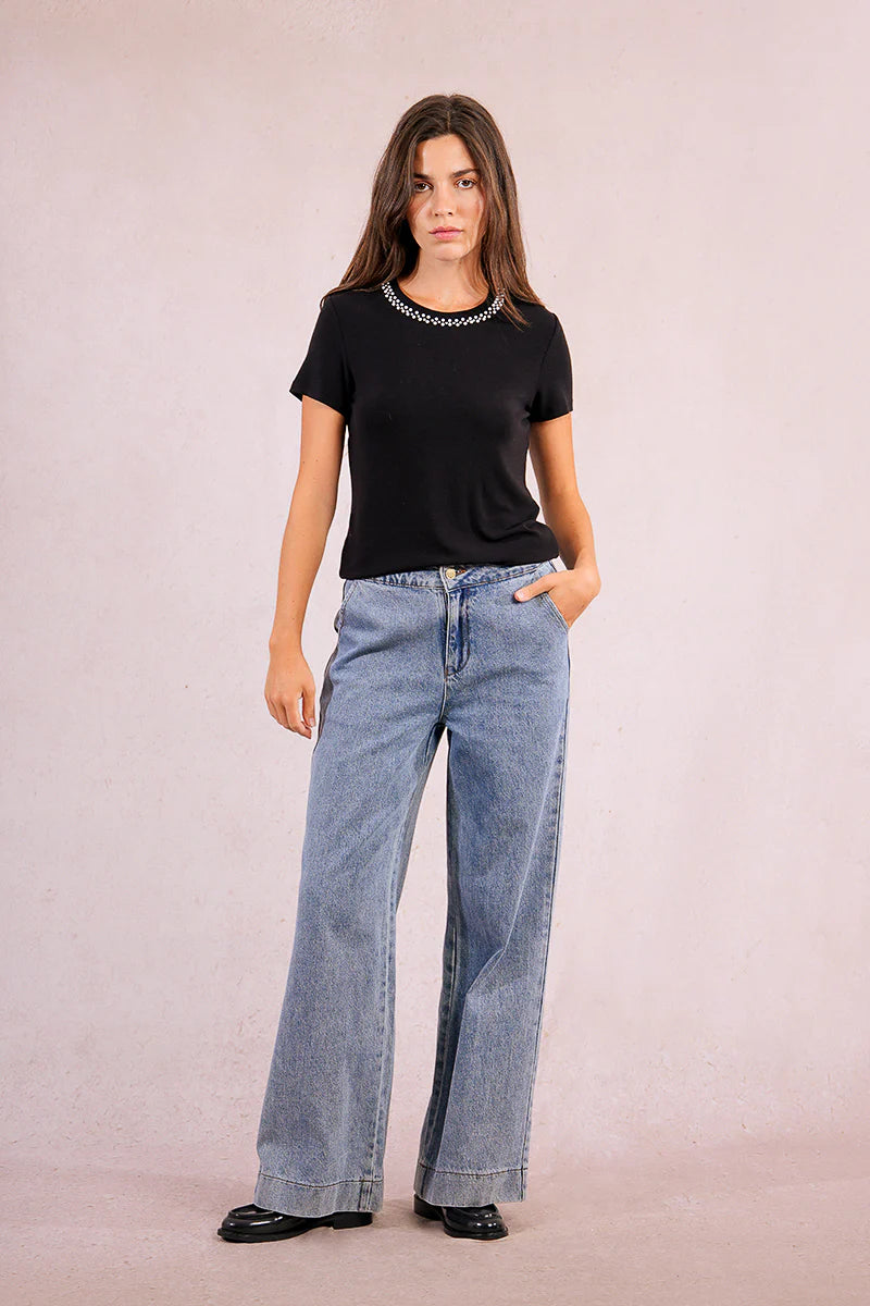 Lottie Pearl-Embroidered Tee
