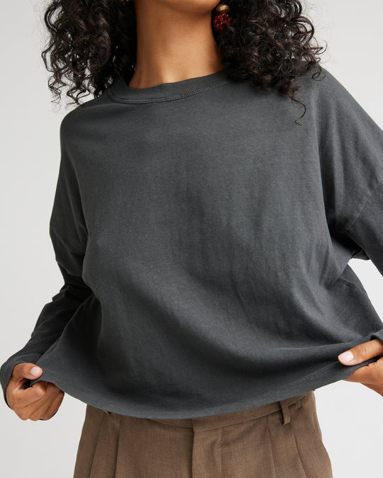 Relaxed Crop Long Sleeve Tee