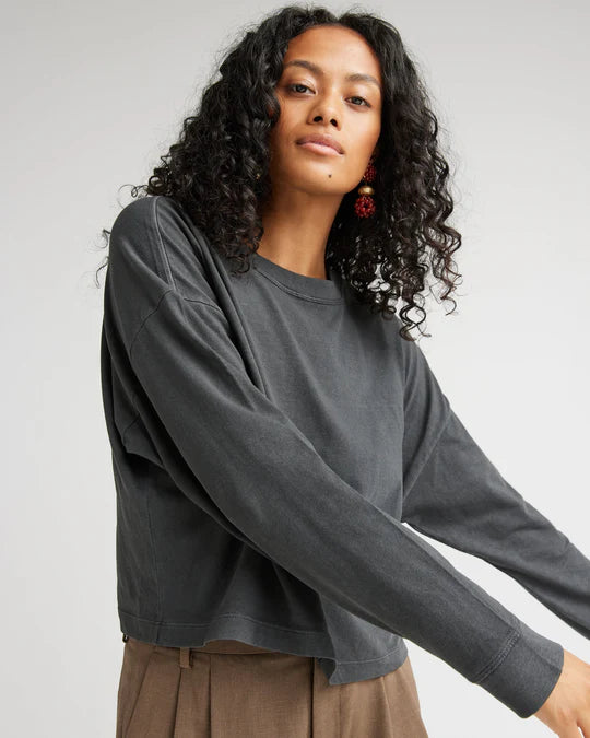 Relaxed Crop Long Sleeve Tee
