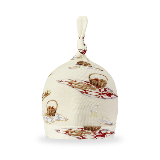 Organic Cotton Knotted Beanie Hat - Picnic