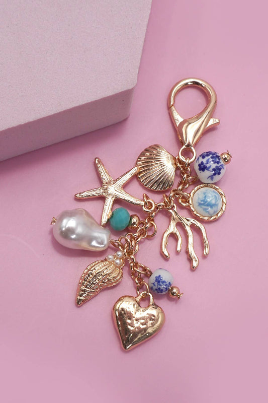 Porcelain Bead / Sea Life Bag Charm