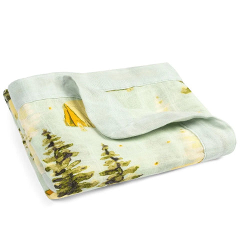 Bamboo Two Layer Muslin Mini Lovey- Camping