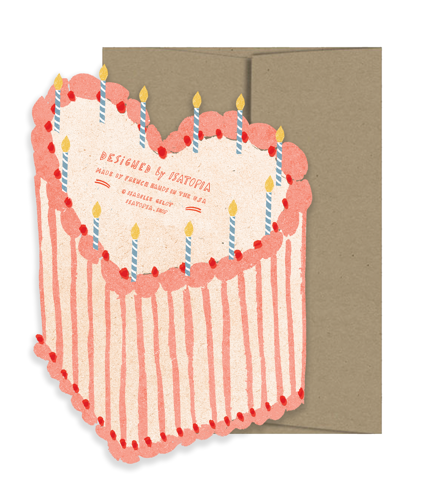 Heart Cake Birthday Die Cut Card