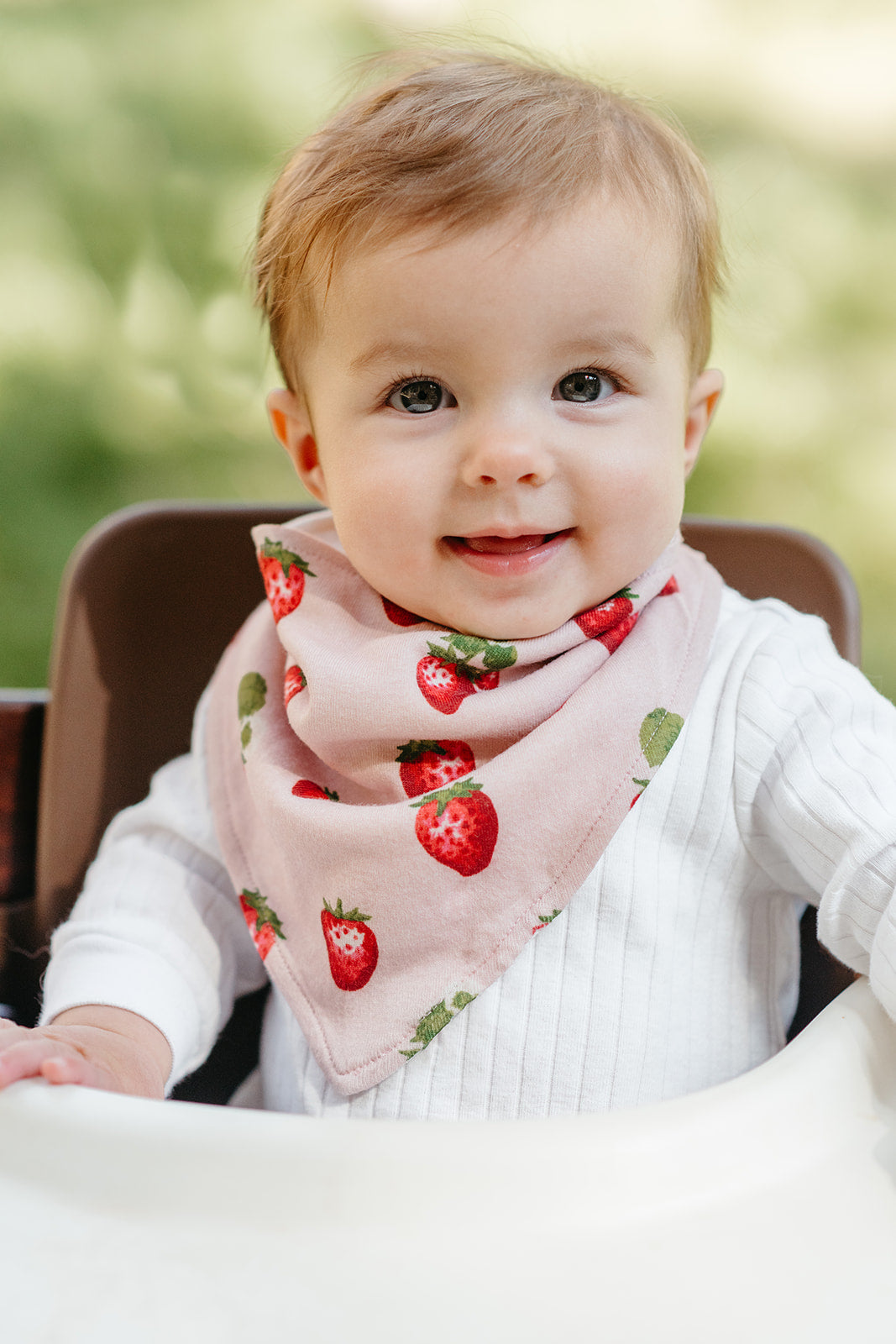 Organic Cotton Three-Layer Kerchief Bib - Strawberry