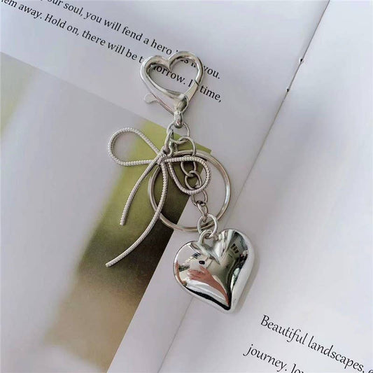 Bow Heart Bag Charm