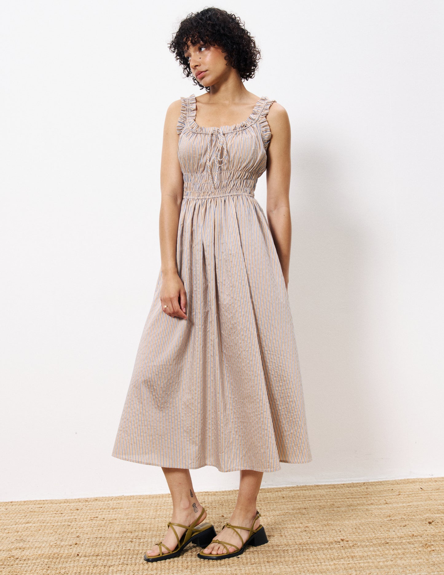 Louisane Striped Midi Dress